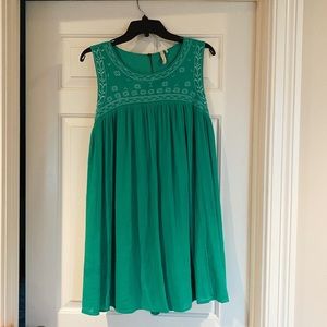 Green Red Camel Dress